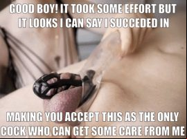 Your useless cock accepting its fate